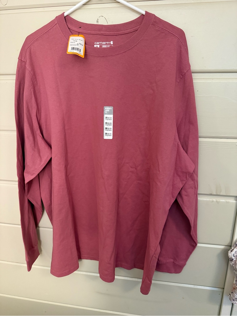 Carhartt women’s  Long Sleeve Crewneck Shirt - Mauve Pink 2c